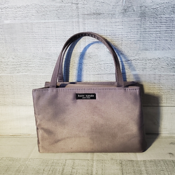 Kate Spade Vintage Sam Mini Box Tote Gray Nylon Evening Bag - Picture 2 of 10
